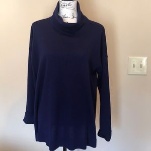 Eileen Fisher Purple Turtleneck Swing Sweater